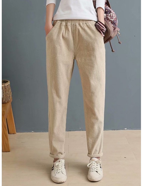 Quality Elastic Loose Pinch Folding Pants