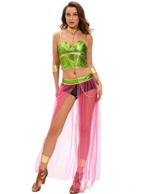 Green Pink 6pcs Slave Princess Apparel