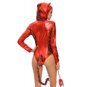 Red Hot Devilish Hooded Romper Apparel