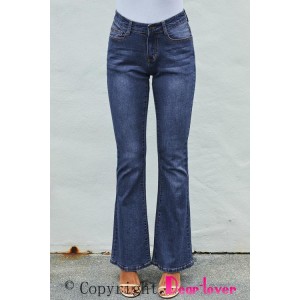 Medium Blue Wash Vintage Wide Leg Jeans