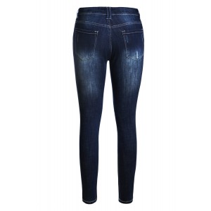 Medium Blue Wash Distressed Skinny Jeans
